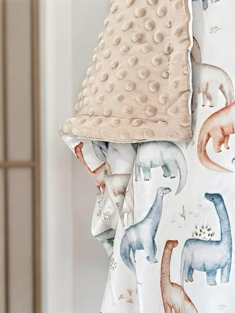 Couvertures Minky Dino Bleu