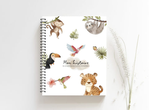 Combo Journal Rigide De Grossesse-bébé Aventure Dans La Jungle