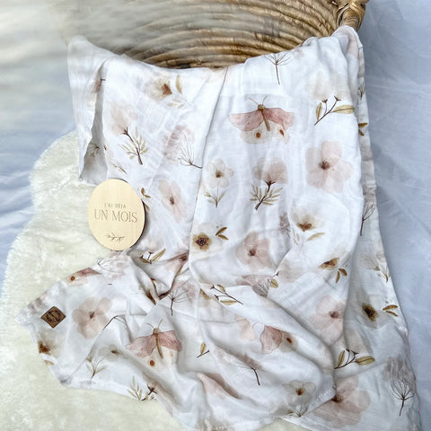 Mousseline De Bambou Floral Blush