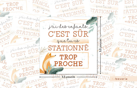 Autocollant Voiture « C'est Sûr Que Tu Es Stationné Trop Proche »