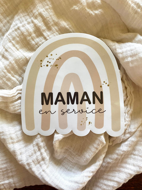 Autocollant Voiture « Maman En Service »