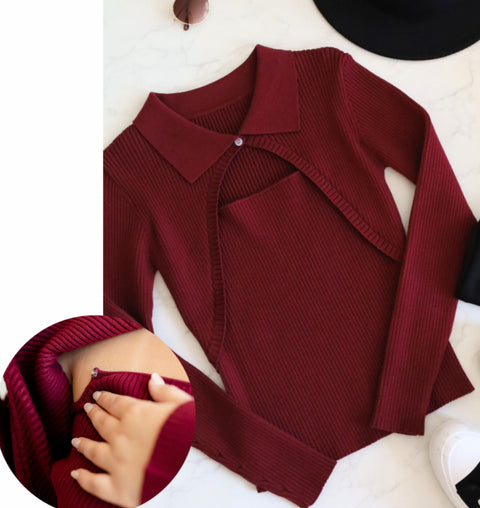 Chandail Côtelé Cerise