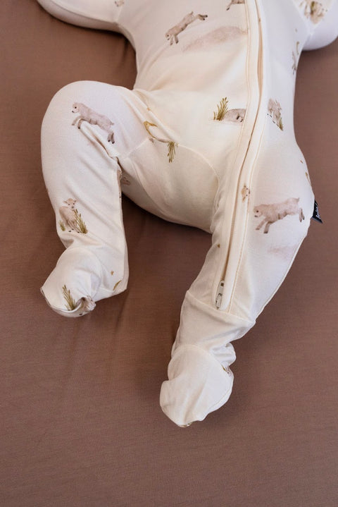 Pyjama Bambou Avec Pieds Agneaux