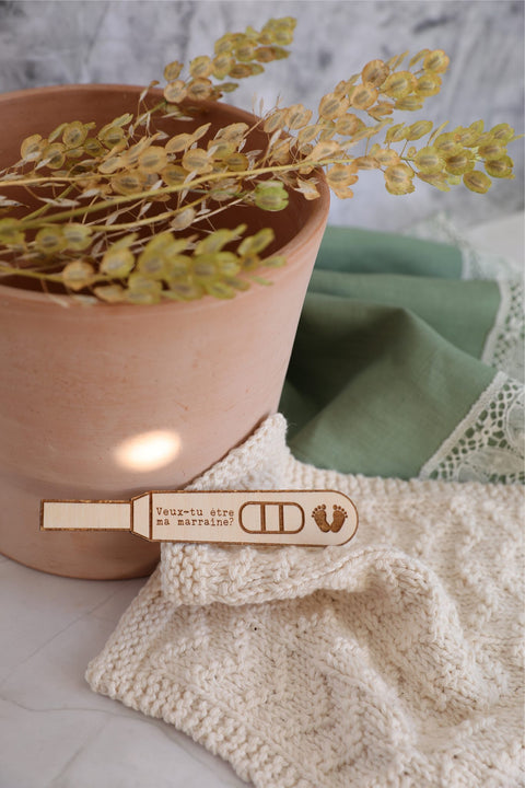 Test De Grossesse De Bois Veux-tu Être Ma Marraine?