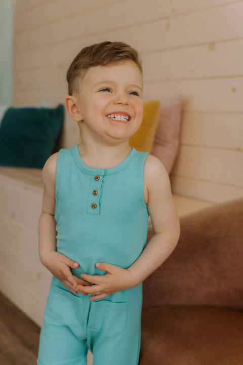 Romper Évolutif Bleu Azur Uni