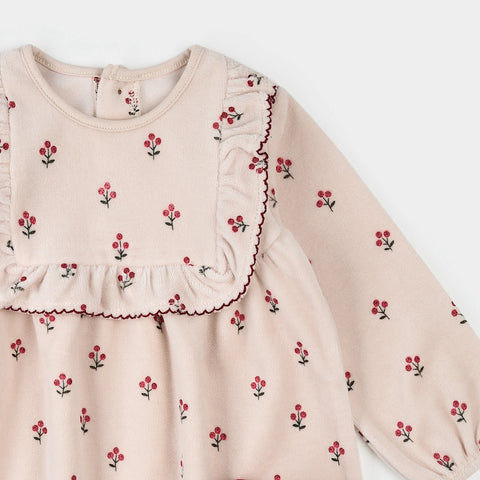 Robe En Velours Avec Collants Imprimée Baie D’hiver