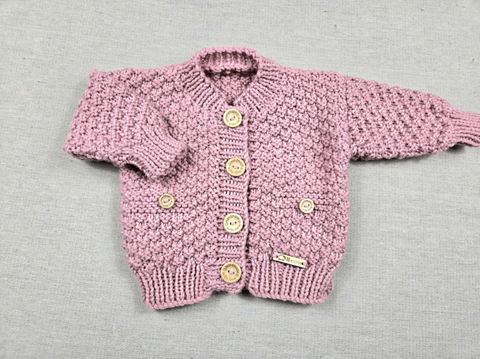 Cardigan Rose (0-3 Mois)