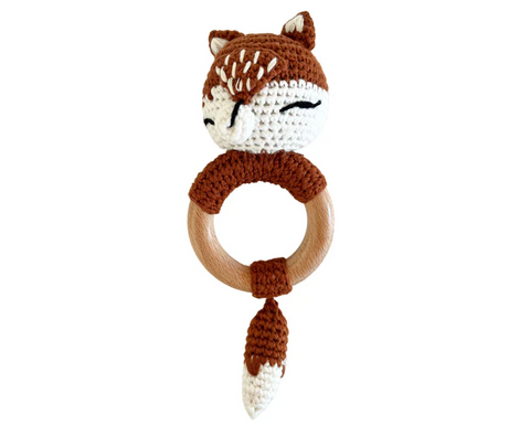 Hochet Bois Et Crochet Renard (2 Pièces)