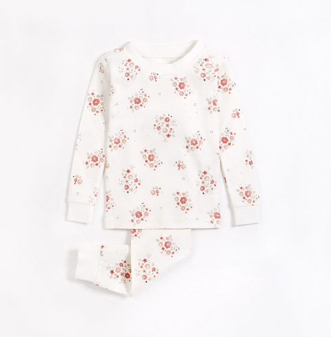 Ensemble Pyjama New Bloom À Fleurs Sur Blanc Cassé