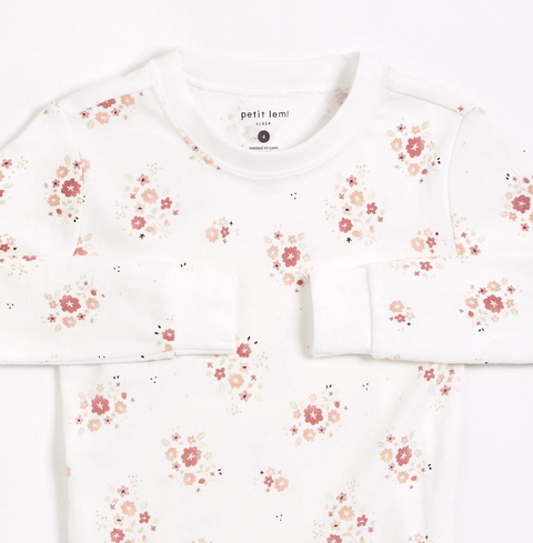 Ensemble Pyjama New Bloom À Fleurs Sur Blanc Cassé