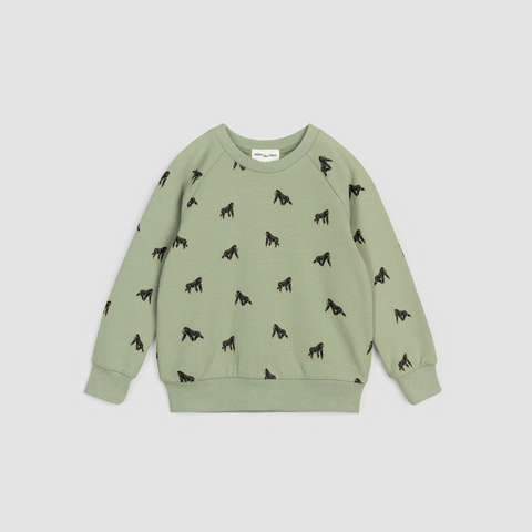 Sweatshirt Tea Green À Imprimé De Gorille