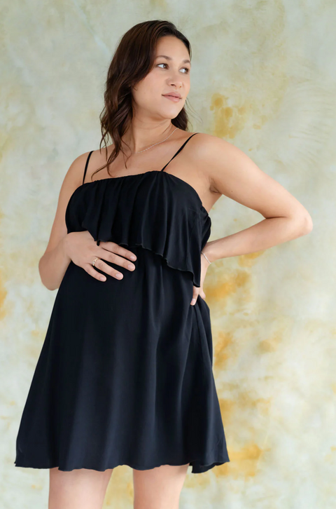 Robe Sissi À Volant Noir