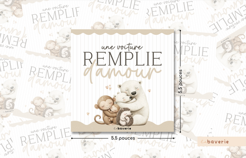 Autocollant Voiture « Une Voiture Remplie D'amour »