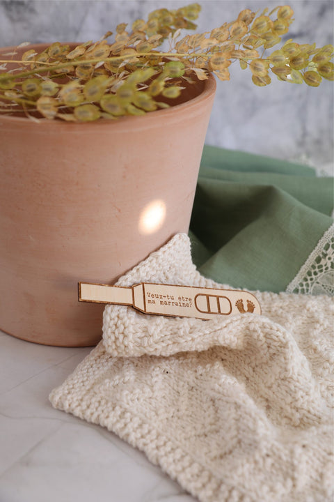 Test De Grossesse De Bois Veux-tu Être Ma Marraine?