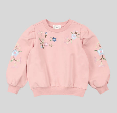 Chandail Rose Miles À Broderie Florale