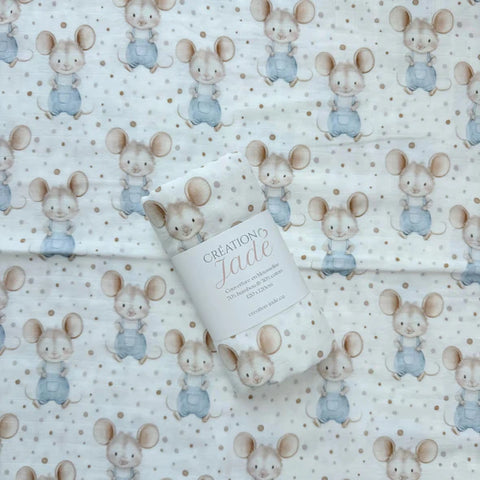 Mousseline Bambou & Coton Gus Gus La Souris