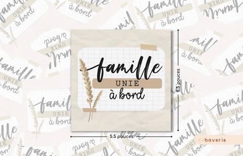 Autocollant Voiture « Famille Unie À Bord »