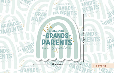 Autocollant Voiture « Meilleurs Grands-parents En Service »