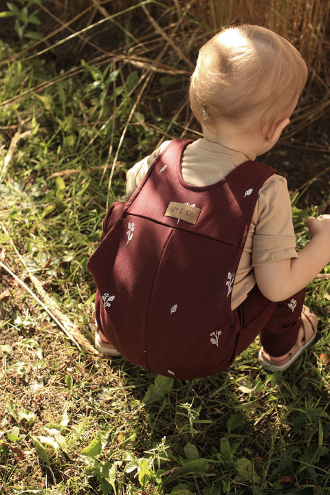 Salopette Évolutive Prune Motif Fleurs