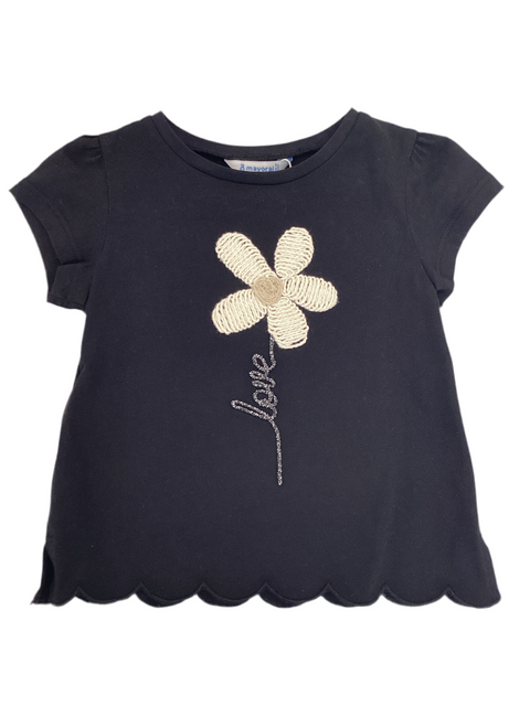 T-Shirt Noir Fleurs