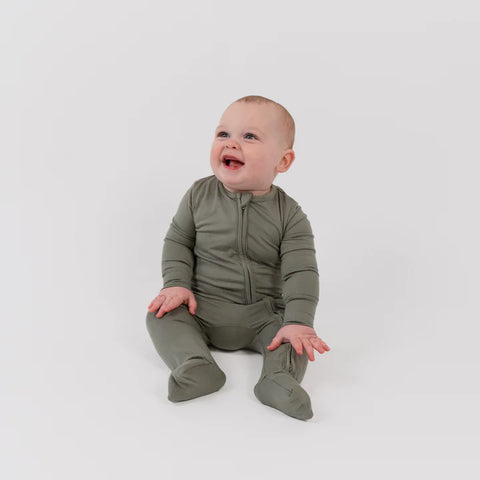 Pyjama Avec Extrémités Rabattables Vert Sauge