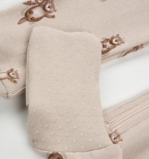 Dormeuse Convertible Crème À Imprimé De Loutres