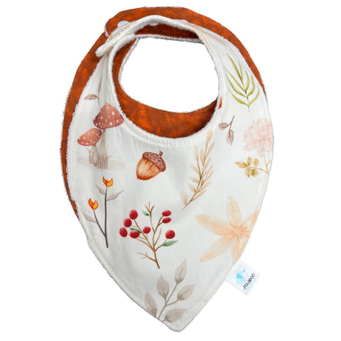 Duo Bavoirs Feuillage & Champignons & Marbré Orange