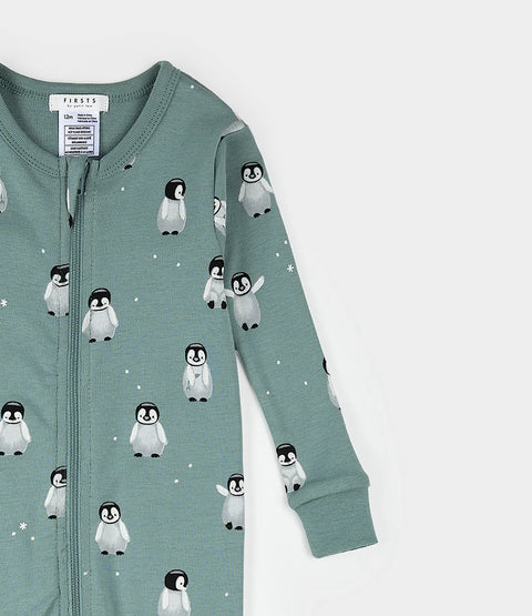 Dormeuse Convertible Sarcelle À Imprimé Bébé Pingouin