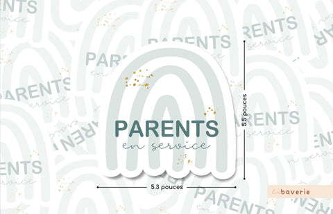 Autocollant Voiture « Parents En Service »