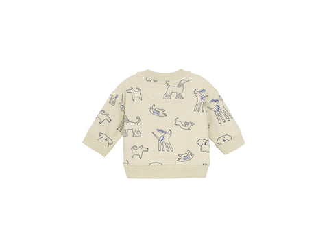 Chandail En Polar Manches Longues Off White Avec Chiens