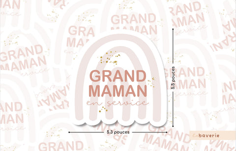 Autocollant Voiture « Grand-maman En Service »