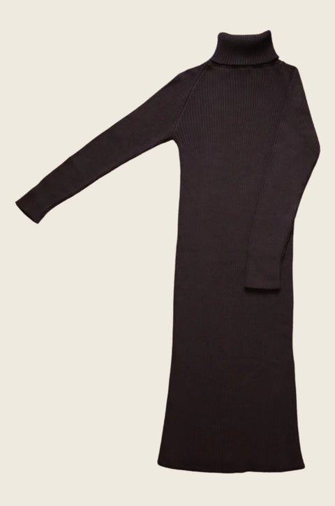 Emma Robe Maxi À Col Roulé Pour Femmes Brun