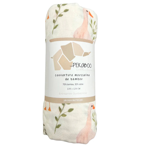 Mousseline Bambou Oies & Papillons