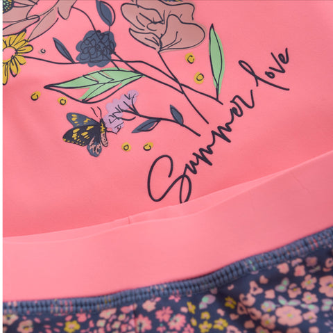 Ensemble Maillot De Bain Manches Courtes Plumeria