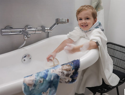 Ensemble Poncho De Bain & 2 Débarbouillettes Vaches