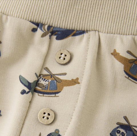 Pantalon Oxford Tan Avec Imprimés D’animaux Volants