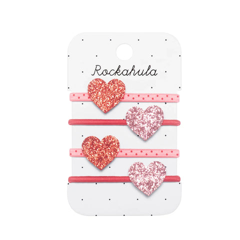 Ensemble Élastiques Love Heart Glitter