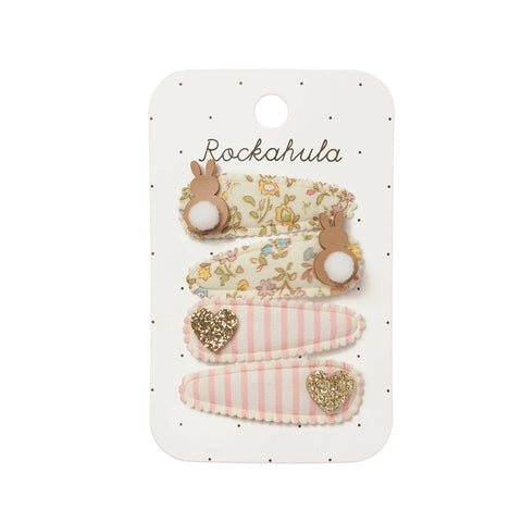 Ensemble Barrettes Petal Bunny Fabric