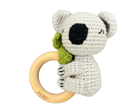 Hochet Bois Et Crochet Koala Feuillage