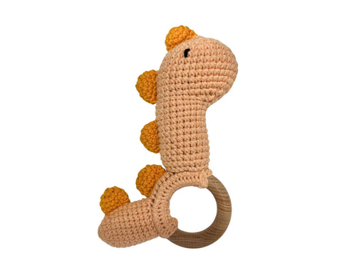 Hochet Bois Et Crochet Dino Ensoleillé