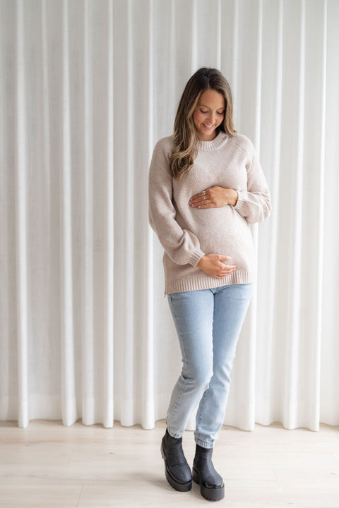 Jeans À Taille Élastique Bleu Pâle