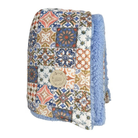 Doudou Minky Mosaïque Bleue