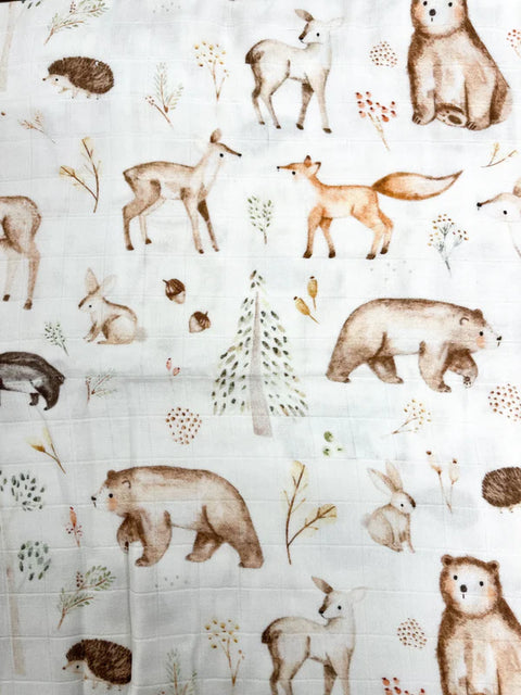 Mousseline Bambou Forêt Enchantée Beige