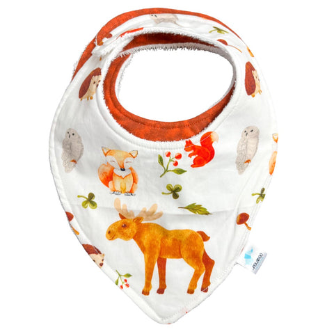 Duo Bavoirs Animaux D’automne & Marbré Orangé