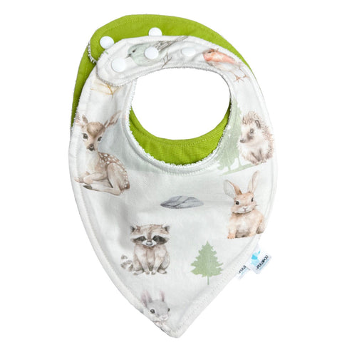 Duo Bavoirs Animaux Nature Sauge & Vert Lime