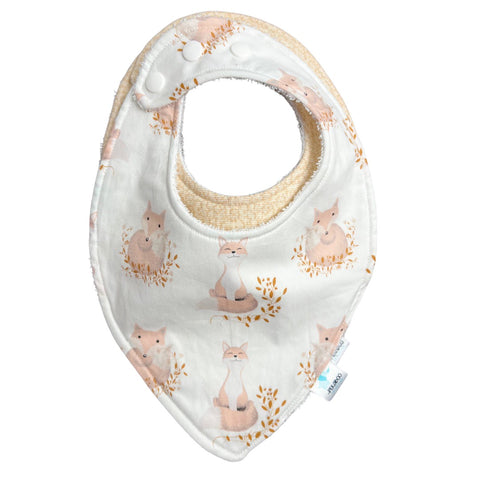 Duo Bavoirs Doux Renards & Motifs Beige Pâle