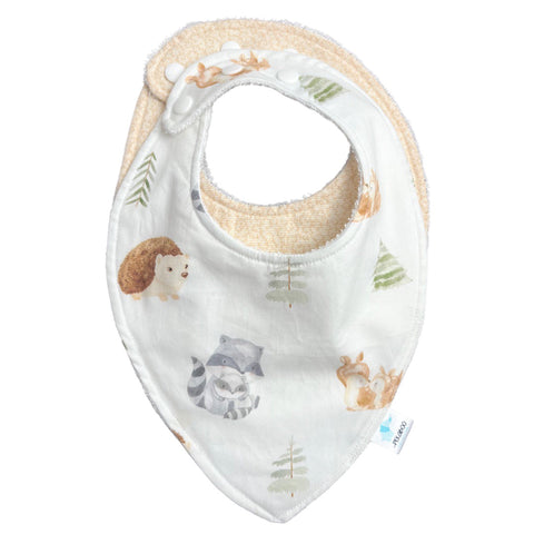 Duo Bavoirs Animaux Sauge & Motifs Beige Pâle