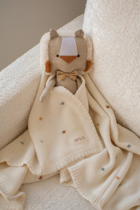 Doudou Beige À Pois Multicolores