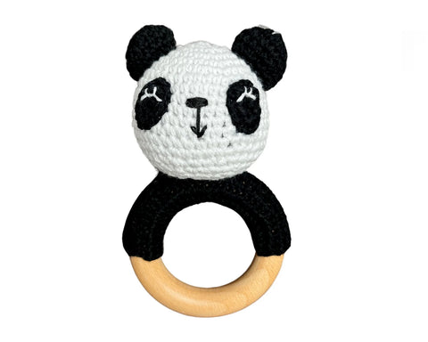 Hochet Bois Et Crochet Panda