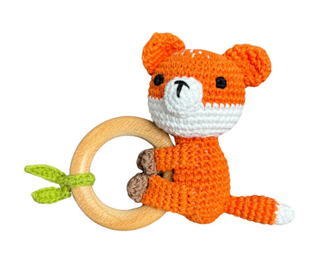 Hochet Bois Et Crochet Renard Feuillage